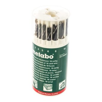  Набор сверл Metabo 627190000 по мет/камн/дер (18пред.) для шуруповертов/дрелей 