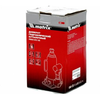  Домкрат MATRIX 50767 гидравлический бутылочный 10т, h подъема 230–460мм 