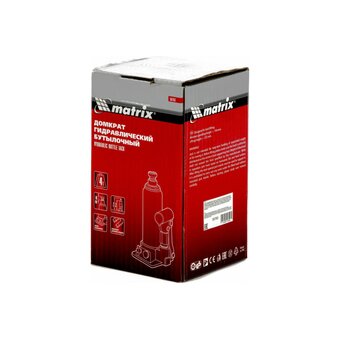  Домкрат MATRIX 50763 гидравлический бутылочный 4т, h подъема 194–372мм 