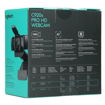  Камера Web Logitech HD Pro Webcam C920S (960-001252) черный 