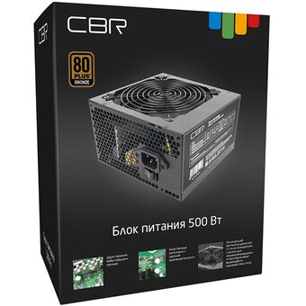  Блок питания CBR PSU-ATX500-12GM ATX 500W 80+ Bronze, APFC, 0.6mm, 20+4pin, 1*8-pin(4+4P), 2*6+2pin, 4*SATA, 4*IDE, 12cm fan, черный 