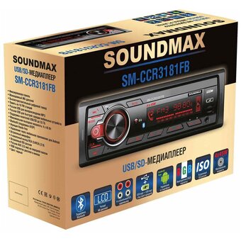  Автомагнитола Soundmax SM-CCR3181FB 1DIN 4x45Вт 