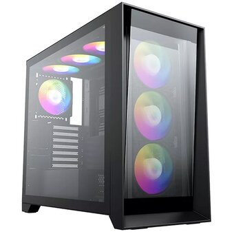  Корпус ACD Lagrange AH-TC1G0-000 ATX, Black, w/o Fans, Drive bay int 3x3,5 + 3x2,5. 2xUSB3.0+1xUSB-C, Audio I/O, Up to 14x120mm Fans, GPU up to 42 