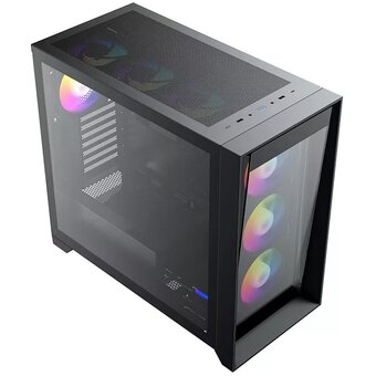 Корпус ACD Lagrange AH-TC1G0-000 ATX, Black, w/o Fans, Drive bay int 3x3,5 + 3x2,5. 2xUSB3.0+1xUSB-C, Audio I/O, Up to 14x120mm Fans, GPU up to 42 