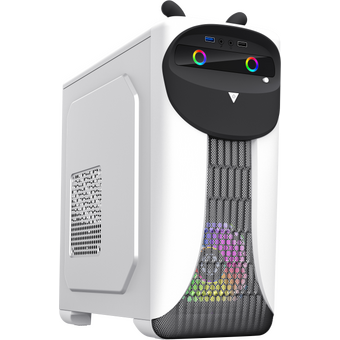  Корпус GameMax Cute Owl W-B без БП (Midi Tower, ATX, Черно-белый, 1*USB3.0 + 2*USB2.0, 2*120мм) 