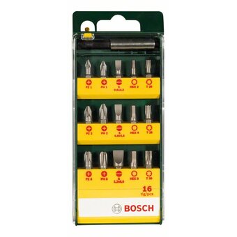  Набор бит Bosch Promoline 2607019453 универсал. (16пред.) для шуруповертов/дрелей 