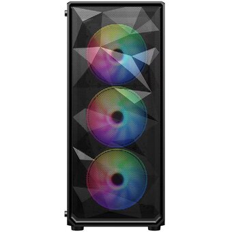  Корпус 1STPLAYER FD3 (FD3-BK-4F1) Black / ATX / 4x120mm LED fans inc. 