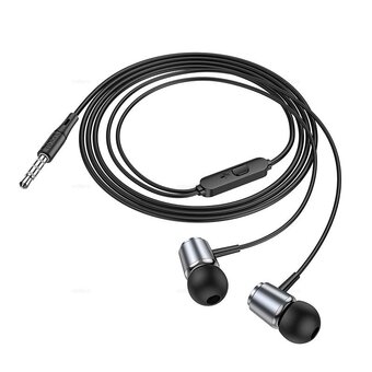  Наушники HOCO M108 Spring metal universal с микрофоном (серый) 