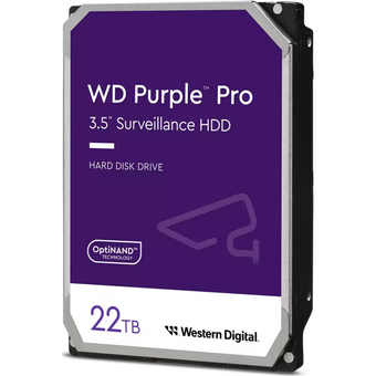  HDD Western Digital Purple Pro WD221PURP 22TB 3.5" 7200 RPM 512MB SATA-III All Frame AI для систем видеонаблюдения 