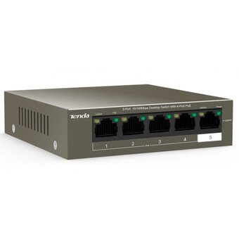  Коммутатор Tenda TEF1105P-4-38W 5port 10/100M 