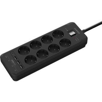  Удлинитель с USB зарядкой HARPER UCH-650 Black 