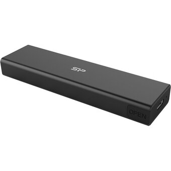  Внешний корпус для SSD Silicon Power PD60 Enclosure (SP000HSPSDPD60CK) для M.2 PCIe NVMe/SATA SSD, USB Type-C 3.2, черный 