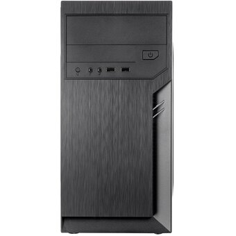  Корпус Foxline FL-702 (FL-702-FZ500R) mATX, 1x5.25ext, 1x3.5ext, 2x3.5int, 2xUSB2.0, HDA, w/o FAN, w/500W ATX PSU, w/1.2m EU pwr cord 
