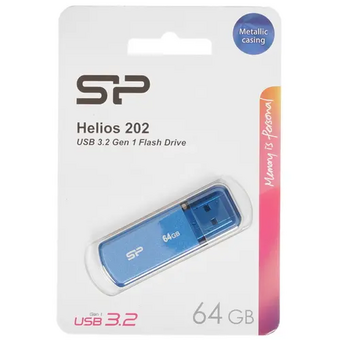  USB-флешка Silicon Power Helios 202 (SP064GBUF3202V1B) 64Gb USB 3.2, Голубой 