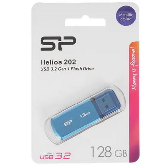  USB-флешка Silicon Power Helios 202 (SP128GBUF3202V1B) 128Gb USB 3.2, Голубой 