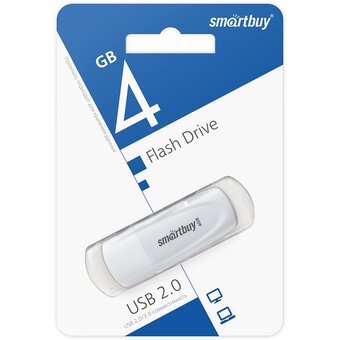  USB-флешка SMARTBUY Scout (SB004GB2SCW) UFD 2.0 004GB White 