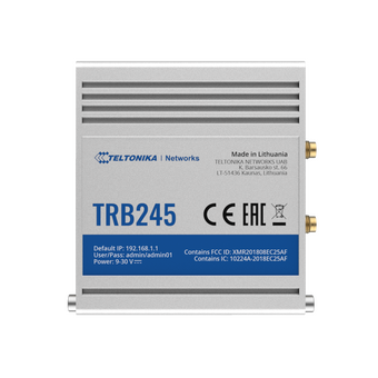  Сетевой шлюз Teltonika TRB245 industrial M2M LTE gateway 4G (LTE) cat4 3G/2x SIM/1x RJ45/digital i/o/RS232/RS485/GPS/GNSS 
