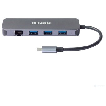  Док-станция D-Link DUB-2334/A1A 3xUSB 3.0, 1xUSB Type-C/PD 3.0 и 1xGigabit Ethernet 