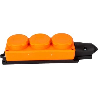  Колодка UNIVersal 3034 Компакт 3-м 1ф с заглушками каучук оранжевая 
