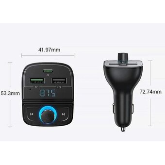  АЗУ UGREEN CD229 (80910) FM&Bluetooth Transmitter&Car Charger + TF Slot черный 