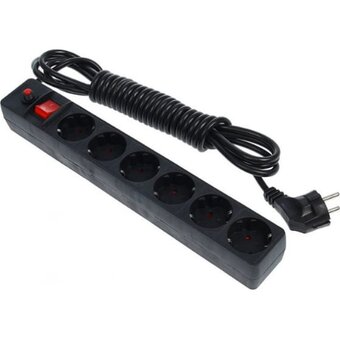  Сетевой фильтр UNIVersal 967U-4005 6х5м 10А IP20 ПВС 3х0.75 черный 