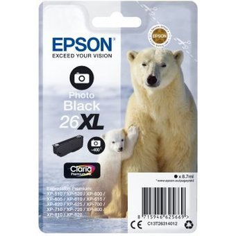  Картридж струйный Epson T2631 C13T26314012 фото черный (400стр.) (8.7мл) для Epson XP-600/700/800 