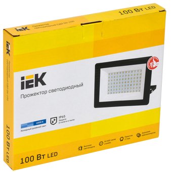  Прожектор Iek LPDO601-100-65-K02 СДО 06-100 светодиодный черный IP65 6500 K 
