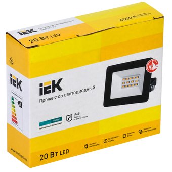  Прожектор Iek LPDO601-20-40-K02 СДО 06-20 светодиодный черный IP65 4000 K 