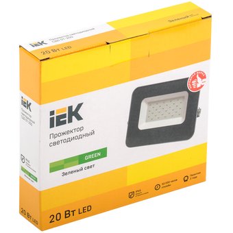 Прожектор Iek LPDO7G-01-20-K03 СДО 07-20G green IP65 серый 