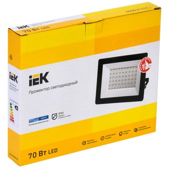  Прожектор Iek LPDO601-70-65-K02 СДО 06-70 светодиодный черный IP65 6500 K 