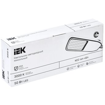  Светильник светодиодный Iek LDKU1-1004-050-3000-K03 ДКУ 1004-50Ш 3000К IP65 серый 