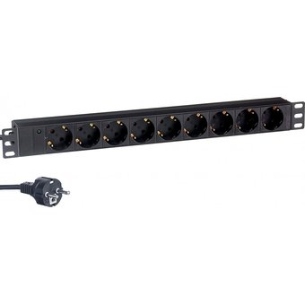  Сетевой фильтр Exegate EX280849RUS ServerPro PDU-19H903 Al-9S-EU2, 19",1U,алюм, 9Schuko, евровилка, 2м 