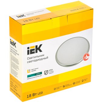  Светильник светодиодный IEK LDPB0-3103-18-4000-K01 ДПБ 3103 18Вт IP54 4000K круг серебро 