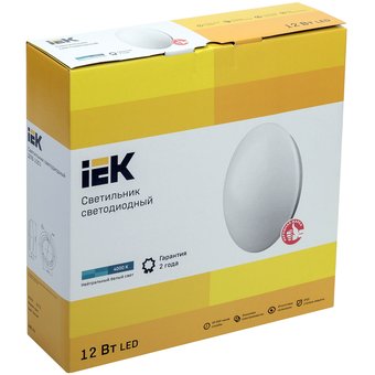  Светильник светодиодный IEK LDPB0-1001-12-4000-K01 ДПБ 1001 12Вт IP20 4000K круг белый 