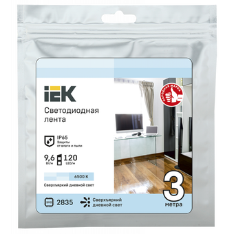  Лента светодиодная IEK LSR1-2-120-65-3-03 3м LSR-2835W120-9,6-IP65-12В 