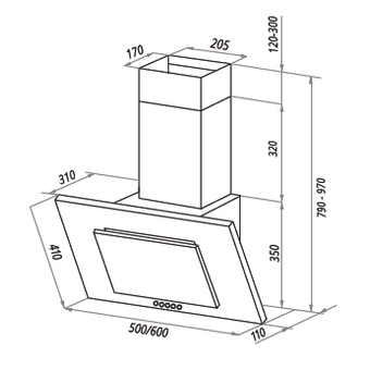  Вытяжка HOMSair Bell 60 белый 