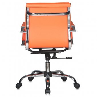  Кресло руководителя Бюрократ CH-993-Low/orange низкая спинка оранжевый искусственная кожа крестовина хром 