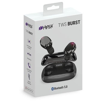  Наушники bluetooth Hiper TWS Burst черный (HTW-HDX6) 