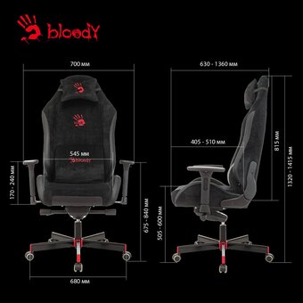  Кресло A4Tech Bloody GC-450 текстиль/эко.кожа черный 