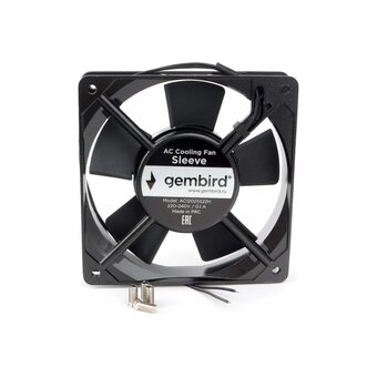  Вентилятор Gembird 18925, 120x120x25, AC, 220, втулка, 2 pin, провод 30 см 