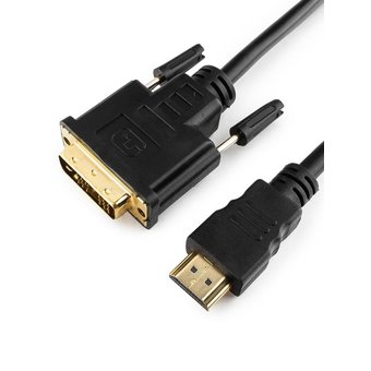  Кабель Gembird HDMI-DVI 4.5м, 19M/19M, single link, черный, позол.разъемы, экран (CC-HDMI-DVI-15) 