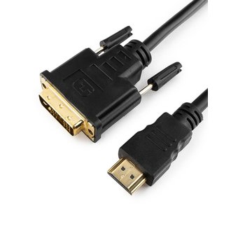  Кабель Gembird HDMI-DVI 1.8м, 19M/19M, single link, черный, позол.разъемы, экран (CC-HDMI-DVI-6) 