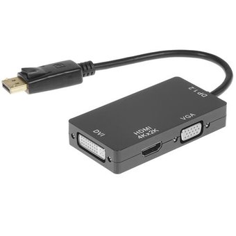  Кабель-адаптер Orient C309, DisplayPort M - HDMI/ DVI-I/ VGA, длина 0.2 метра, черный (30309) 