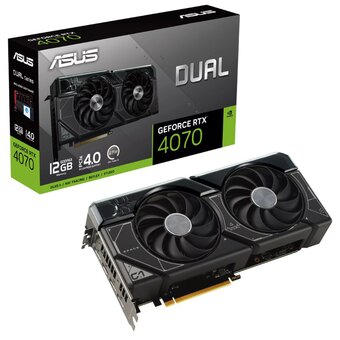  Видеокарта Asus Nvidia GeForce RTX 4070 (Dual-RTX4070-12G) PCI-E 4.0 12288Mb 192 GDDR6X 2475/21000 HDMIx1 DPx3 HDCP Ret 
