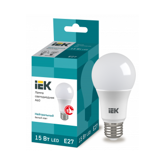  Лампочка IEK LLE-A60-15-230-40-E27 
