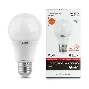  Лампочка Gauss 23217A Elementary A60 7W 