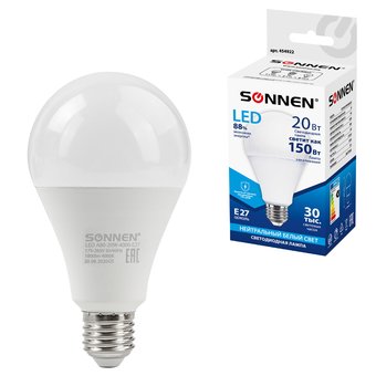  Лампа светодиодная Sonnen A80-20W-4000-E27 454922 