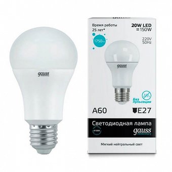 Лампочка Gauss 23229 Elementary A60 20W 