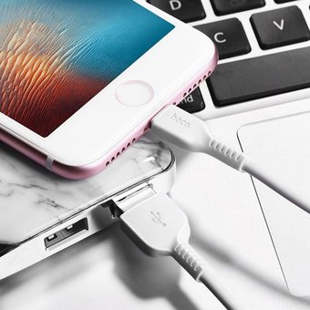  Дата-кабель HOCO X20 Flash lightning 2м белый 