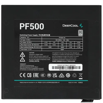  Блок питания Deepcool PF500 (R-PF500D-HA0B-EU) ATX 500W 80 Plus White (20+4pin) APFC 120mm fan 6xSATA RTL 
